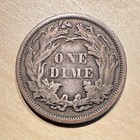 1872 Seated Liberty Dime Silver Sharp Details Scratches