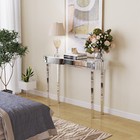 Oval Console Mirrored Table For Entryway Bedroom Glass Accent Table Vanity Desk