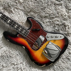 Aged Jazz Bass Guitar 4-string Relic 3 Tone Sunburst Rosewood Fretboard S-s