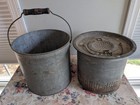 Vintage Galvanized Metal Minnow Bait Bucket Pail W  Handle