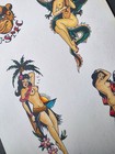 Sailor Jerry Traditional Japanese Tattoo Flash Hand Colored Production Sheet Hi