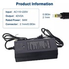 42v 2a Smart  Battery Charger For 36v Lithium Battery Electric Bicycle Charger