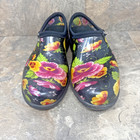 Sloggers Garden Clogs Shoes Women s Size 9 Black Waterproof Floral Slip Slide On