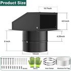 10 Inch Hooded Wall Vent Cover With Screen And Damper  10 Inch  Black