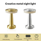 Metal Table Desk Lamp Cordless Touch Control Dimmable Night Light Rechargeable