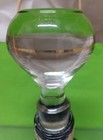 Vintage Fabulous Clear Glass Decanter Bottle Stopper Vtg Gold Stripe 