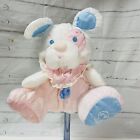 Fisher Price Vtg Puffalump Baby Puppy Bear Mouse Pink Blue Foot Logo Rattle Nice