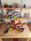 Wooden Rainbow Stacker     Grimms Style Montessori Toy   46 Pcs
