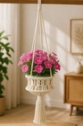 Handmade Macrame Plant Hanger Indoor Hanging Plant Holder Macrame Boho 1 Pcs