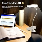 Desk Lamp Battery Operated  Clip On Usb Rechargeable Reading Light For White