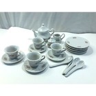 Delton Miniature Porcelain Tea Set  Pink Yellow Floral  19 Pc Set
