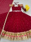 Traditional Wear Maroon Georgette Lehenga Choli With Dupatta For Women   Girls