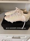 New  Mens Under Armour Ua Blur Pro Hovr Football Cleats White 3028220-100