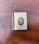 Vintage Sterling Silver Pill Box With Faux Opal Shaped Like Book 18 79 Grams