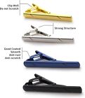 4pcs Mens Stainless Steel Tie Clip Necktie Bar Clasp Clamp Pin Gold Black Silver