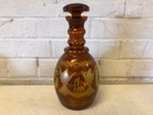 Vintage Possibly Antique Amber Czech Bohemian Cut Glass Lidded Compote