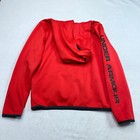Under Armour Boys Active Sweatshirt Sz L Red Hooded Pullover Lightweight Stretch
