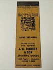 Memphis Tn J g  Schmidt Sporting Goods Fishing Tackle Vtg 1940s Matchbook Guns