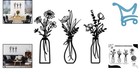 Metal Wall Art Set 3 Pieces Vase Flowers Rustic Black Home Decor For Living Room
