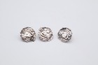 Antique Sterling Silver Set Of Three Buttons Hallmarked Birmingham 1902