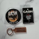 Johnny Cash Memorabilia Lot - Museum Keychain  Lapel Pin  Magnet