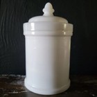 Antique Whitall And Tatum Apothecary Jar W  Lid White Milk Glass  cer Plumb s a 