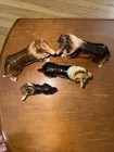 Vintage Collie Dog Figurines Lot Of 4 Ceramic Hand Painted Repair Noted
