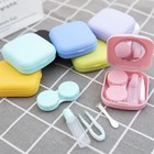 Macaron Color Mini Contact Lens Storage Case Box Travel Kit Black Purple