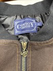 Vtg Cowboy Hardware Quilted Brown Canvas Vest Western Bronc Rodeo Kid s Size Xl