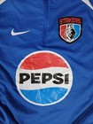Nike Strikers Fc Soccer Club Jersey Youth Small Blue Quarter Zip Pepsi Dri Fit