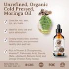 Organic Cold-pressed Moringa Oil 100  Raw Pure Skin Hair Face Nails Moisturizer