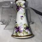Antique Nippon Hand Painted Violets Gold Moriage Trim Hat Pin Holder Japan