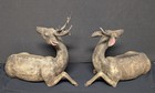 Pair Rare   Beautiful Antique Chinese Porcelain Deer Figures