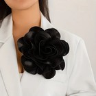 Satin Fabric Exaggerated Large Black Flower Brooch Duckbill Clip Pin 7 In X 7 In