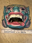 Antique Hand Carved Thai   Wood Mask Painted Wood Asia  One Of The Best Ever