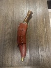 Vintage Old Indian India Gurkha Kukri Fighting Knife W  Scabbard Wood brass