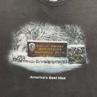 Vintage Black Long Sleeve Great Smoky Mountains National Park T-shirt Sz Xl