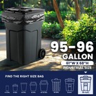 Plasticplace 95-96 Gallon Black Trash Bags  25 Count