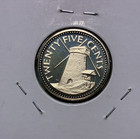 1973 Barbados 25 Cents Km  13 Proof Uncirculated  Free Ship  Coin  1935