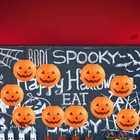 Halloween 10pc Paper Pumpkin Lanterns  Orange 8   8   New  Pumpkins W faces Only