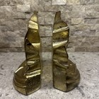 Vtg Mcm Brass Maple Leaf Bookends 6 5    Set Of 2 Made In Usa Classic Beautiful 