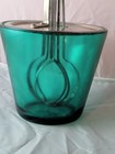Antique Teal Glass Hand-crank Egg Beater Oct  9  1923 Kitchen Rare