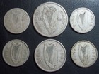 6 X Irish Silver Coins -  750 Silver