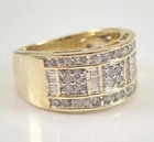 4 00 Ct Round Cut Moissanite Halo Wedding Men s Band Ring 14k Yellow Gold Plated