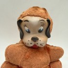 Vintage Rubber Face Dog Puppy Plush Toy   8    Orange