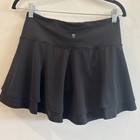 Iviva By Lululemon Girls 2 Layer Skirt Skorts Sz 14 Black 2 Pockets Undershorts