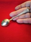 Vintage Norne Norway 925s Gold Washed Sterling Silver Blue Enamel Spoon 8 19g