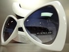 Oversize Exaggerated Vintage Retro Style Sun Glasses Large White Bow Shape Frame