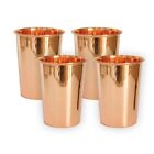 100  Pure Copper Water Glass Set Of 4 For Yoga Ayurveda Health Benefits 300 Ml
