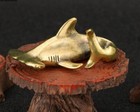 Brass Shark Animal Statue Small Sculpture Tabletop Figurine Decor Gifts